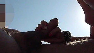 French Teacher Nudist Beach Blowjob Public to Voyeur with Cumshot - Misscreamy