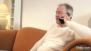 Raunchy whore and old geezer filthy sex movie