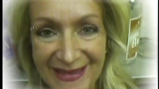 The Busty Old Lady First Gives a Footjob and Then a Nice Blowjob
