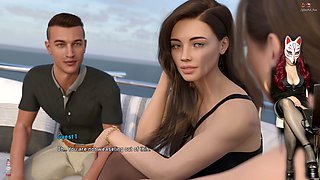 Steps of debauchery striptease featuring playful fox in stockings on a yacht