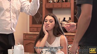 DADDY4K. Naughty old and eighteen years old making out gives Tiffany Doll
