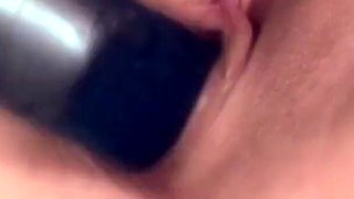 Adorable blonde with big tits playing with wet pussy