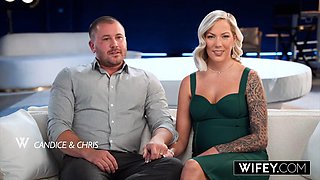 WIFEY Blonde Hotwife Candice Holds Hubby s Hand While Taking A Monster BBC