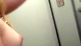 Blondie gets fucked on airplane toilet