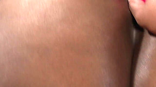Ebony Babe Has Super Wet Creamy Pussy