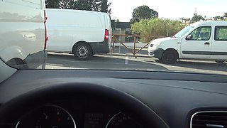 Algerian Prostitute with a Client in Her Car in a Suburb of Marseille