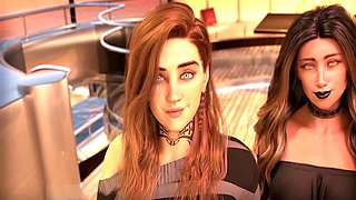 Anime hentai with a hooter-sling in a wild three-way