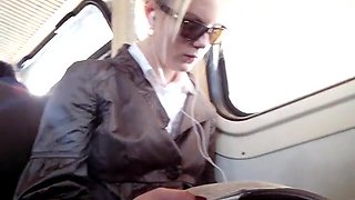 Amateur Girl in the train goes to the exams