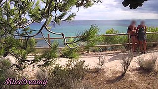 Dick Flash - I Pull Out My Cock in Front of a French Girl... Beach Path and She Helps Me Cum in Mounth Caught!!!