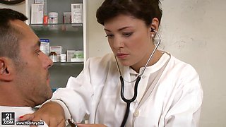 Beautiful doctor Ava Dalush fucks her patient with such vigor and love