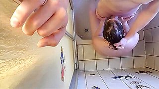 Hot German girlfriend Blowjob & Fucked in Shower & Cum Inside her on Bed
