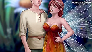 Legendary redhead fairy with big boobs gets a massive creampie