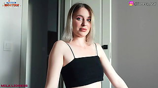 Stepsister Makes Amends with My Dick. Fucking a Russian Bitch with Cum on Pan...
