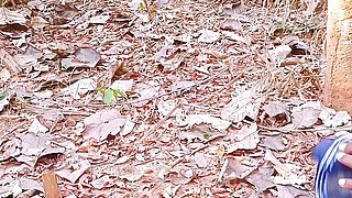 Indian OUTDOOR sex. Desi beautiful bhabi fucking husbend's small brother big dick in forest. Teludu dirty talks.