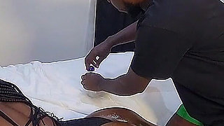 Male Masseur Williams, Got Tempted to Fuck Teen Stepsister, Slimy Baddie, While Giving Her Ass Massage.