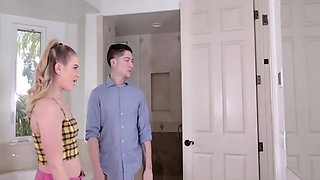Thick Teen Step Sister &_ Big Dick Step Brother Fuck While Doing Homework