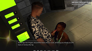 Young Ebony Babe with a Perfect Body Sucks a Big White Cock and Gets Her Little Pussy Creampied - Taboo University(steam Game)