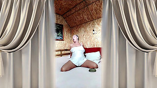 Hot Housewife Lukerya on a Big Soft Bed