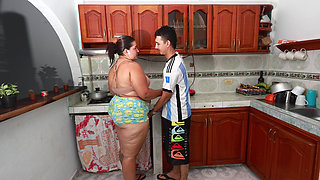 fucking my friend's wife in the kitchen