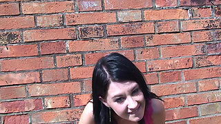 Cute Teen Lolly Flashing Her Small Tits and Pussy Outdoors