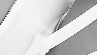 Nikki Lord in White Stockings and Suspenders