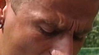 Blonde Horny Slut Suck a Big Dick of His Gardener