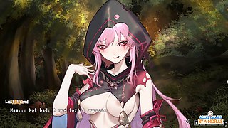 Busty anime babe in erotic visual novel game – Unique adult gaming experience!