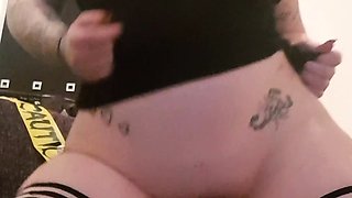 Busty redheaded milf fucking in black lingerie