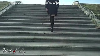 Girl Flashing In Public Park With Wet Kelly