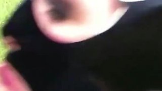 Big Boobs Latex Slut Blows in Nature