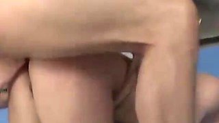 Two sexy chicks gets slammed in their tight assholes
