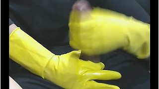 Smoking Wife In Yellow Rubber Gloves Drives Me Crazy 3