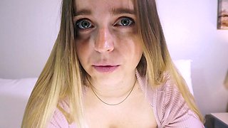 Glamour babe with big boobs masturbates in lingerie