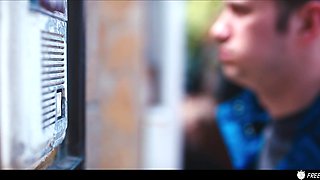 Hot thai girl froze in place for a lucky guy to have fun with her pussy