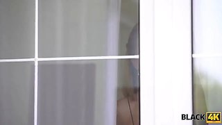 Black4k. milky hottie needs just a thick ebony phallus for happiness