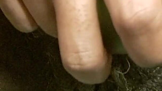 Rubbing Fingering My Hairy Pussy Stimulating My Clit with Vibrator