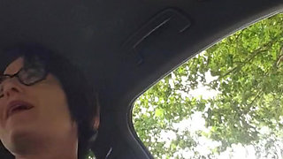 Julie squirts during car break