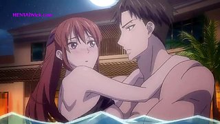 Hentai Pool Sex After BBQ - Sweaty Anime Teen Fucks Wet Pussy Outdoor