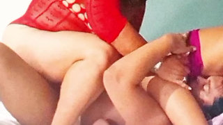 20 year old stepsister and 70 year old stepmom take turns riding my cock