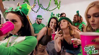 Hardcore interracial party orgy with Kat Monroe and her slutty friends