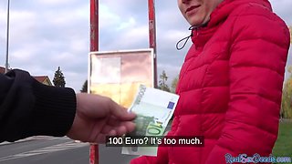 FAKEHUB - Roundass dark haired eurobabe doggystyled after pickup