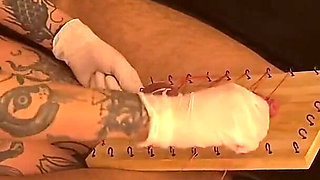 Birthday Celebration. CBT, Wood Board, Needles and Lit Candles