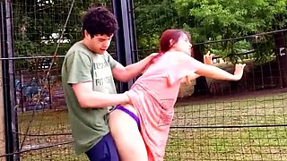 Redhead Schoolmate Lenarica Gives Deepthroat and Rough Sex in the Park