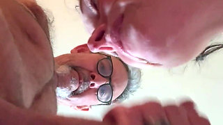 Depraved Cock Sucking MILF Close up Cock Ring Dick and Ball