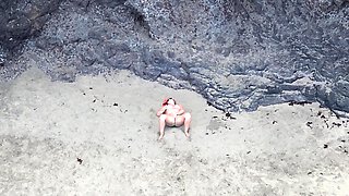 Naked Beauty on Beach - Drone POV Erotic Relaxation
