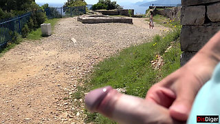 Public Dick Flashing - Girl Help Me to Cum in Mountains