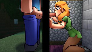 Minecraft Hentai Horny Craft - Part 1 - Alex Sucks a Big Dick by Loveskysan69