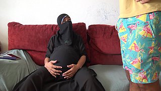 Pregnant Arab Wife Lets British Stepson Cum on Her Belly