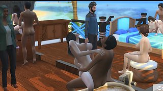 Orgy sex on the house the sims game scene