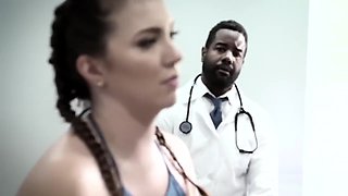 MILF redhead sucked and anal sex by a bad black doctor